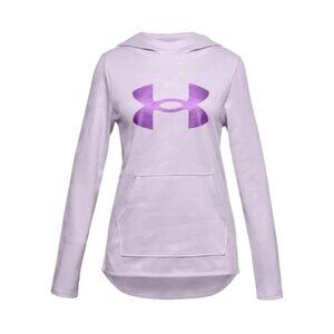 Under Armour Girls Light Purple Camo Big Logo Hoodie Size YMD